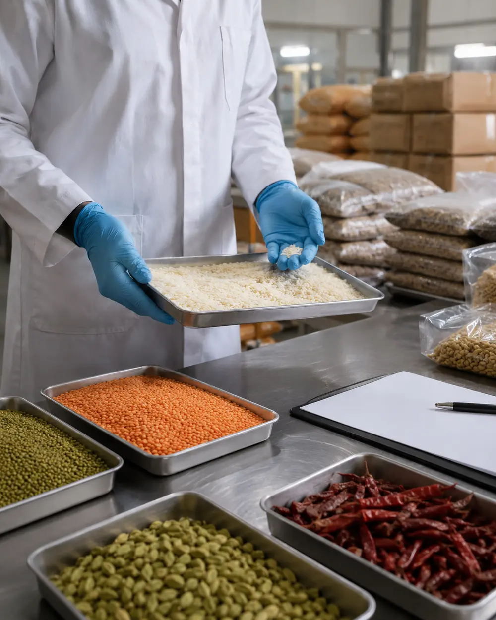 Quality inspection of grains, pulses and spices for export